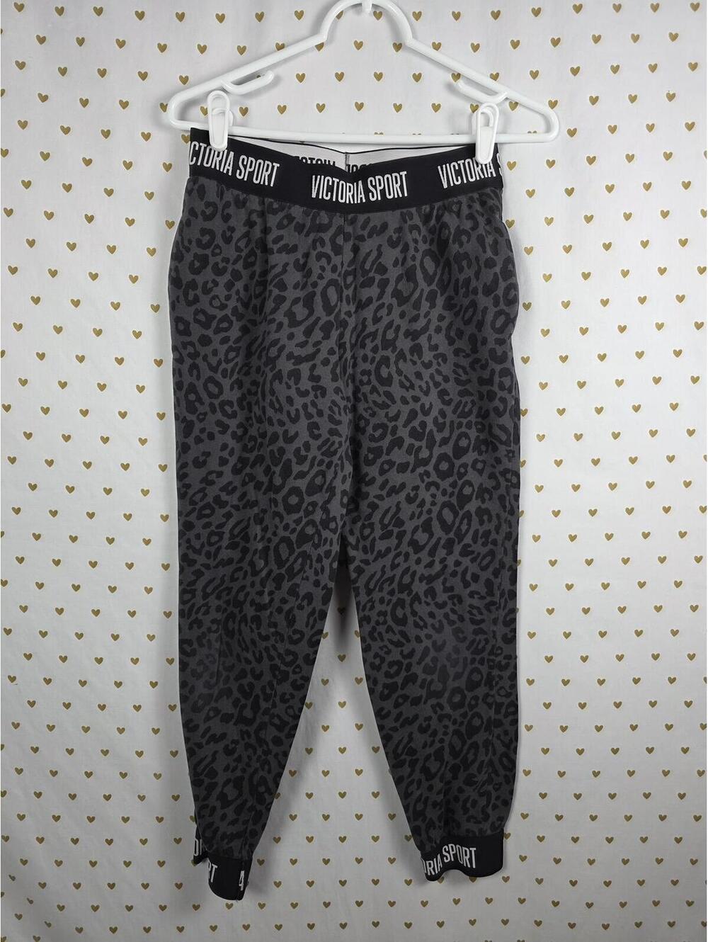 Victorias Secret SPORT Leopard Cheetah Joggers Sweatpants XS Pockets